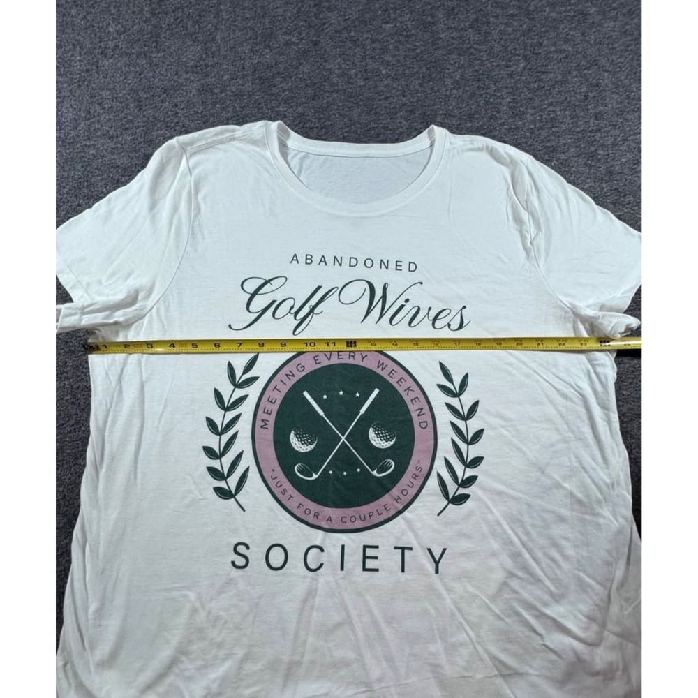 Abandoned Golf Wives Society White Graphic T-Shirt Womens 2XL Cotton - Picture 5 of 6